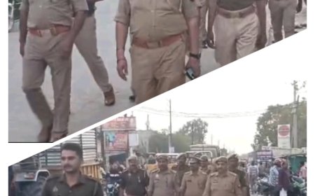 पुलिस ने नगर में पैदल गस्त कर दिलाया सुरक्षा का भरोसा