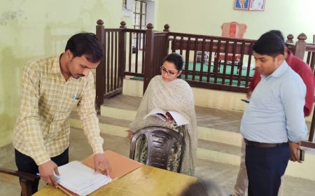 तहसील के सभी पटलों का एस डी एम ने किया औचक निरीक्षण