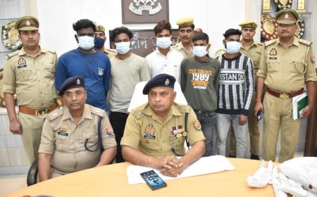 पुलिस ने पांच अंतररज्जीय चोरों को मय माल के गिरफ्तार कर भेजा जेल