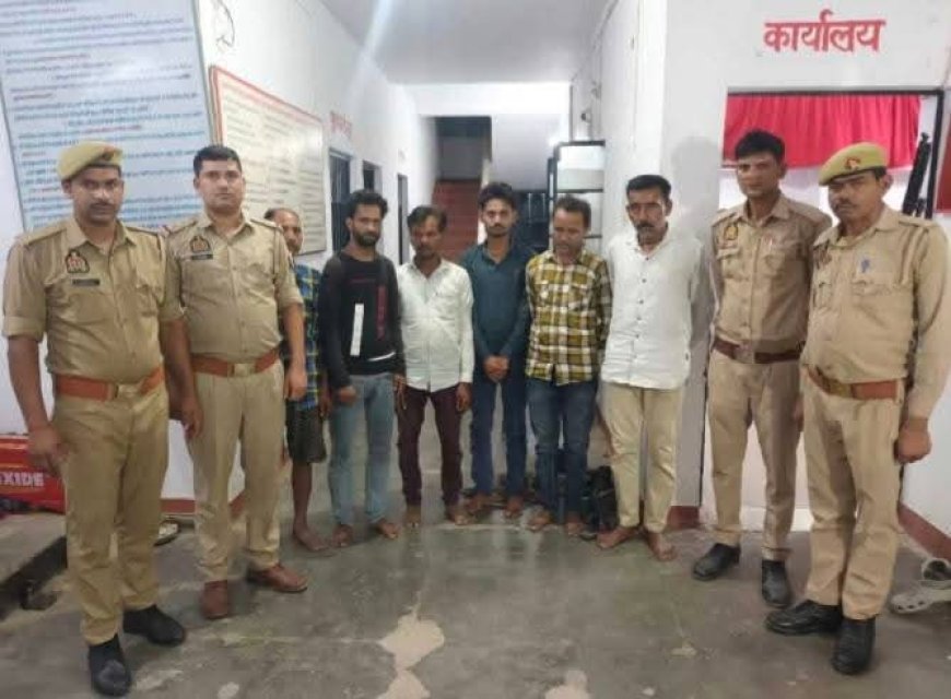 पुलिस ने दबिश देकर पकड़े 6 जुआरी