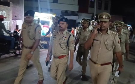 बकरीद त्यौहार को लेकर पुलिस अधीक्षक ने नगर में किया पैदल मार्च