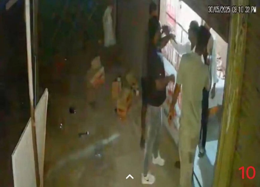 दबंगों ने शराब ठेके के सेल्समैन को पीटा, वारदात सीसीटीवी कैमरे में कैद