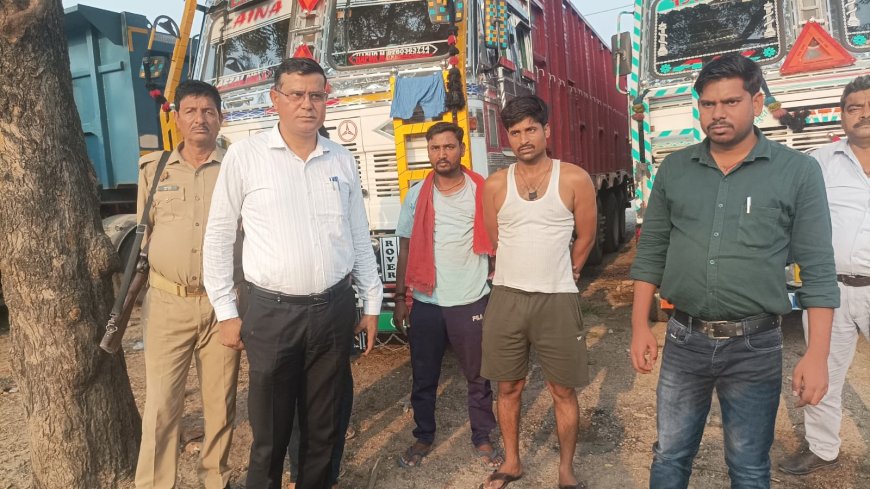 अवैध बालू लदे 3 ओवरलोड ट्रकों को पकड़कर किया सीज