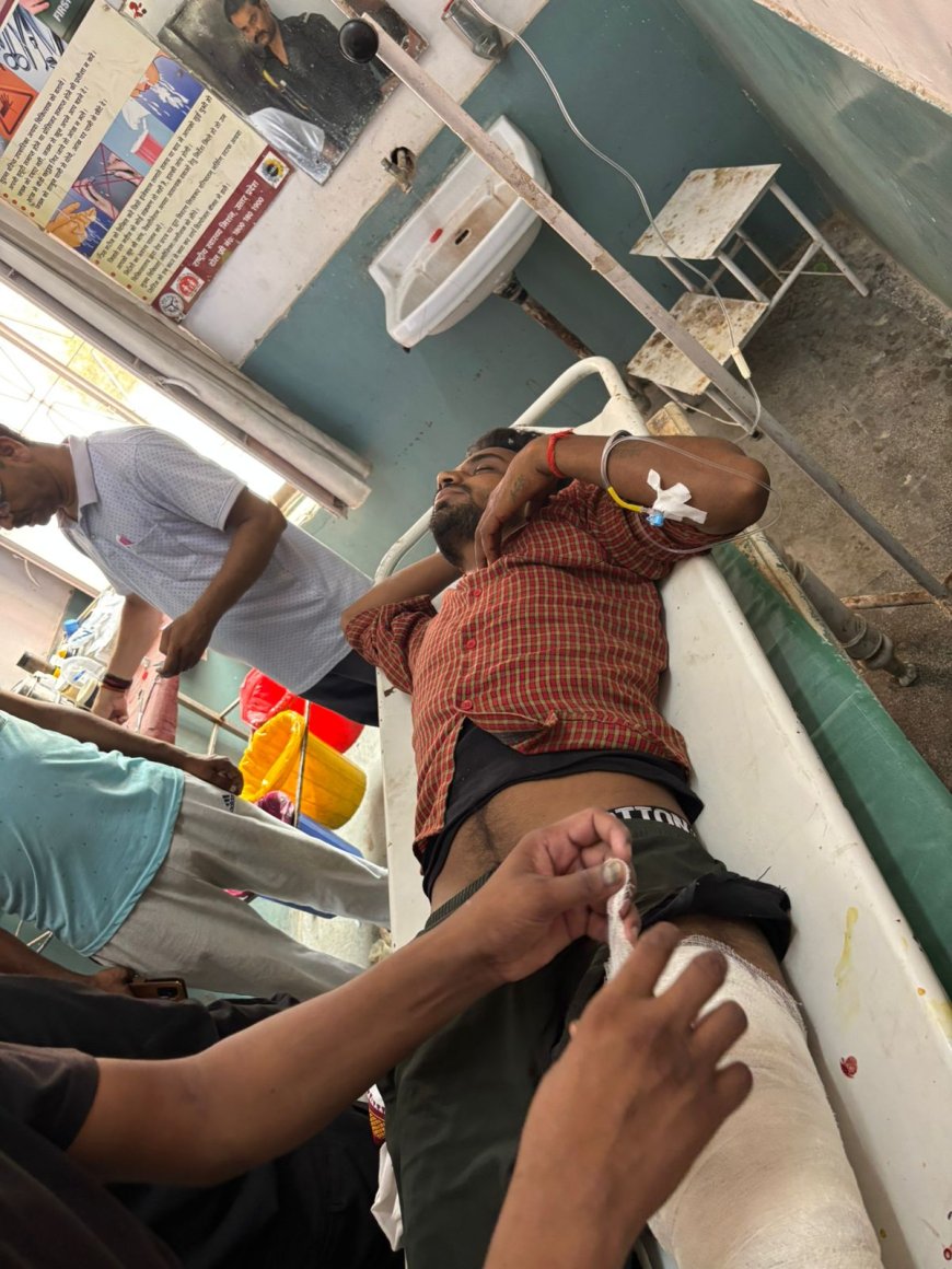 ट्रक की टक्कर से युबक हुआ गम्भीर रूप से घायल