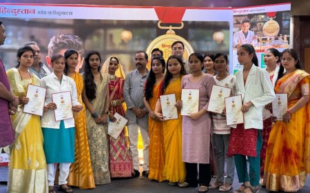 सिद्धि विनायक नर्सिंग इंस्टीट्यूट की मेधावी छात्राएं हुई सम्मानित