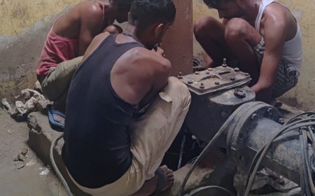 हाई वोल्टेज से नलकूप का मोटर ख़राब होने से पेयजल आपूर्ति ठप्प,जेई ठीक करने में जुटे