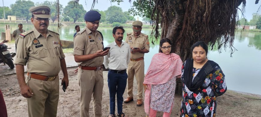 आगामी गणेश विसर्जन व जल विहार के लिए धनुतालाब का अधिकारियों ने किया निरीक्षण