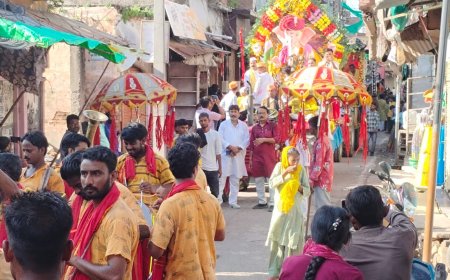 गाजे बाजे के साथ बड़ी धूमधाम से निकली गणेश प्रतिमाओं की सामूहिक बिसर्जन शोभा यात्रा