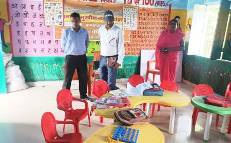 एबीएसए ने आंगनबाड़ी केंद्र का निरीक्षण कर शिक्षा व्यवस्था का लिया जायजा