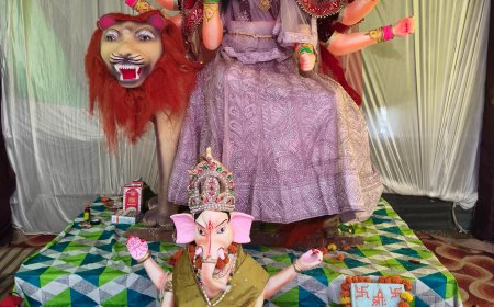 नगर में आधा सैकड़ा स्थानों पर प्रतिष्ठापित की गई दुर्गा प्रतिमाएं