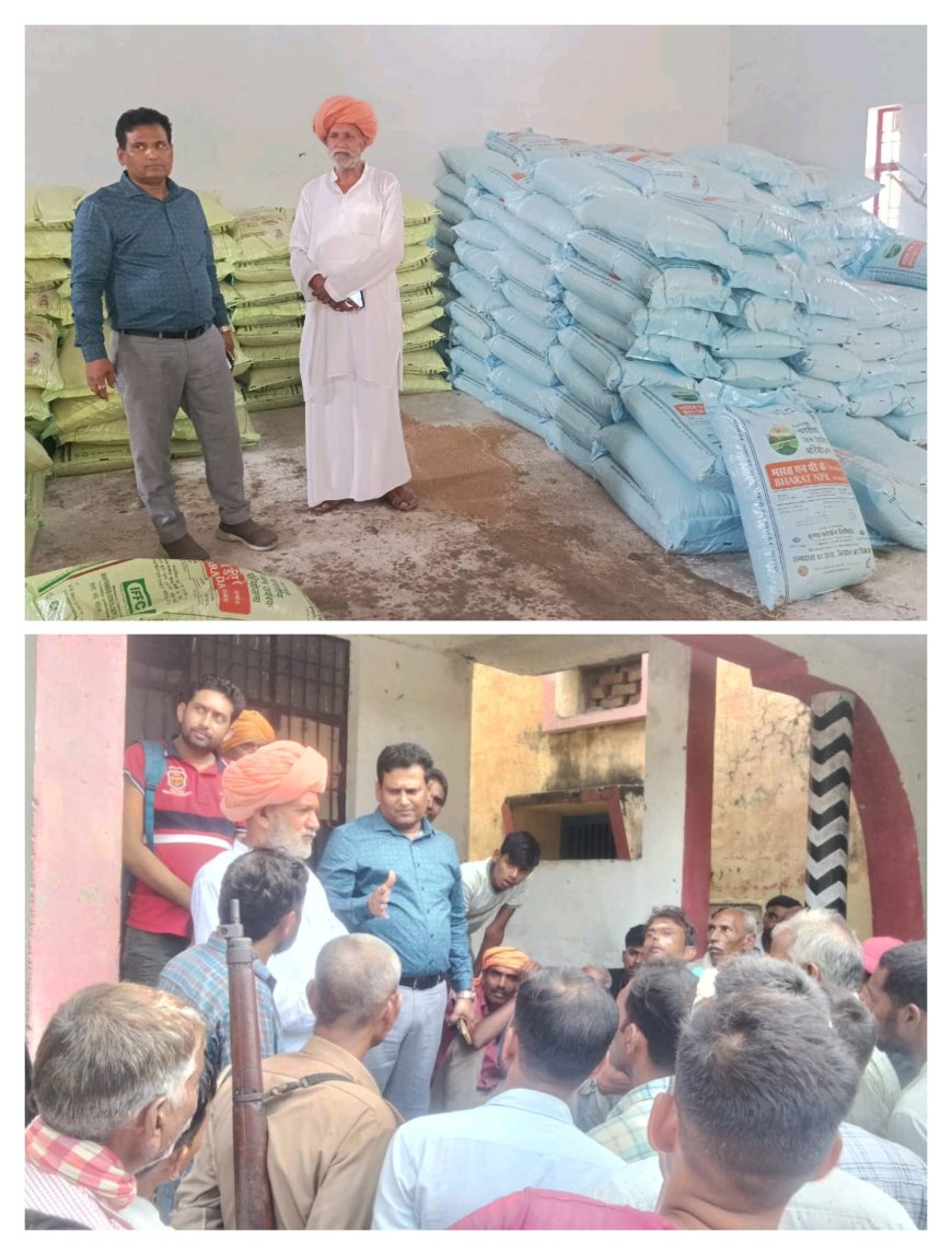 एसडीएम ने घूम - घूम कर सहकारी समितियो में किसानों को डीएपी का वितरण कराया