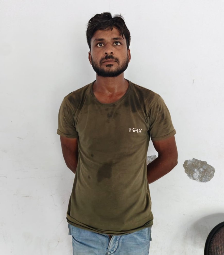 नशेबाजी में उत्पात मचा रहे  युवक को पुलिस ने पकड़ा