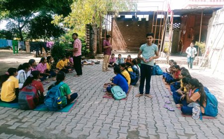 शारदीय नवरात्रि के समापन के बाद हुआ कन्या भोज का आयोजन