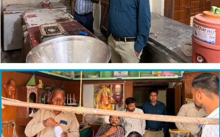 छापा मारकर प्रतिष्ठानों में भरे गए 5 खाद्य पदार्थों के सैंम्पुल