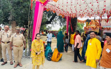 ग्राम सलैया में आयोजित छोटी रतनगढ़ वाली मैया के मेले का एस डी एम ने लिया जायजा