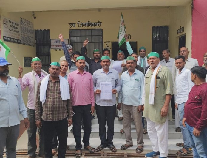 भा कि यू ने दैवीय आपदा पर सहायता राशि दिलाये जाने की एस डी एम से की मांग