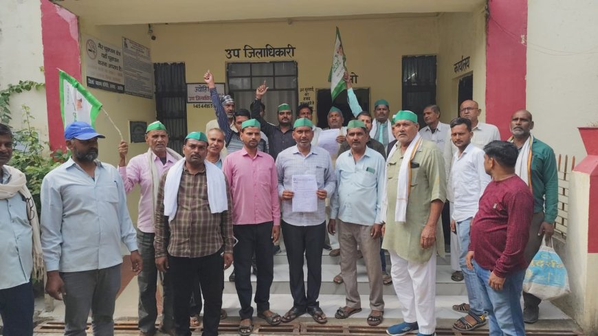 भा कि यू ने दैवीय आपदा पर सहायता राशि दिलाये जाने की एस डी एम से की मांग