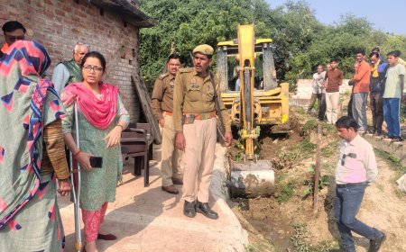 तहसील के ग्राम अंडा में जलभराव की समस्या का हुआ समाधान