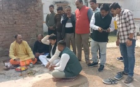 कंपोजिट विद्यालय बालक मालवीय नगर में पालिकाध्यक्ष ने बिकास कार्यों का किया भूमि पूजन