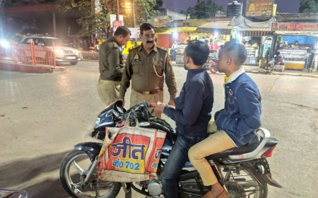 पुलिस ने बाहन चैकिंग अभियान चलाकर कई वाहनों के काटे चालान