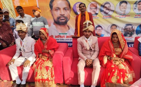 बैदिक मंत्रोच्चार के बीच 6 जोड़ों ने लिए सात फेरे