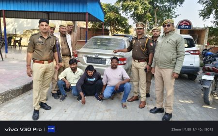 तमंचा कार सहित पकड़े गए तीन अंतर्जनपदीय चोर