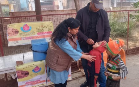33 बूथों में 5870 बच्चों को पोलियो की दवा पिलाई गई