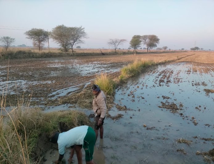 ओबर फ्लो नहर से किसानों के खेत हुए जलमग्न